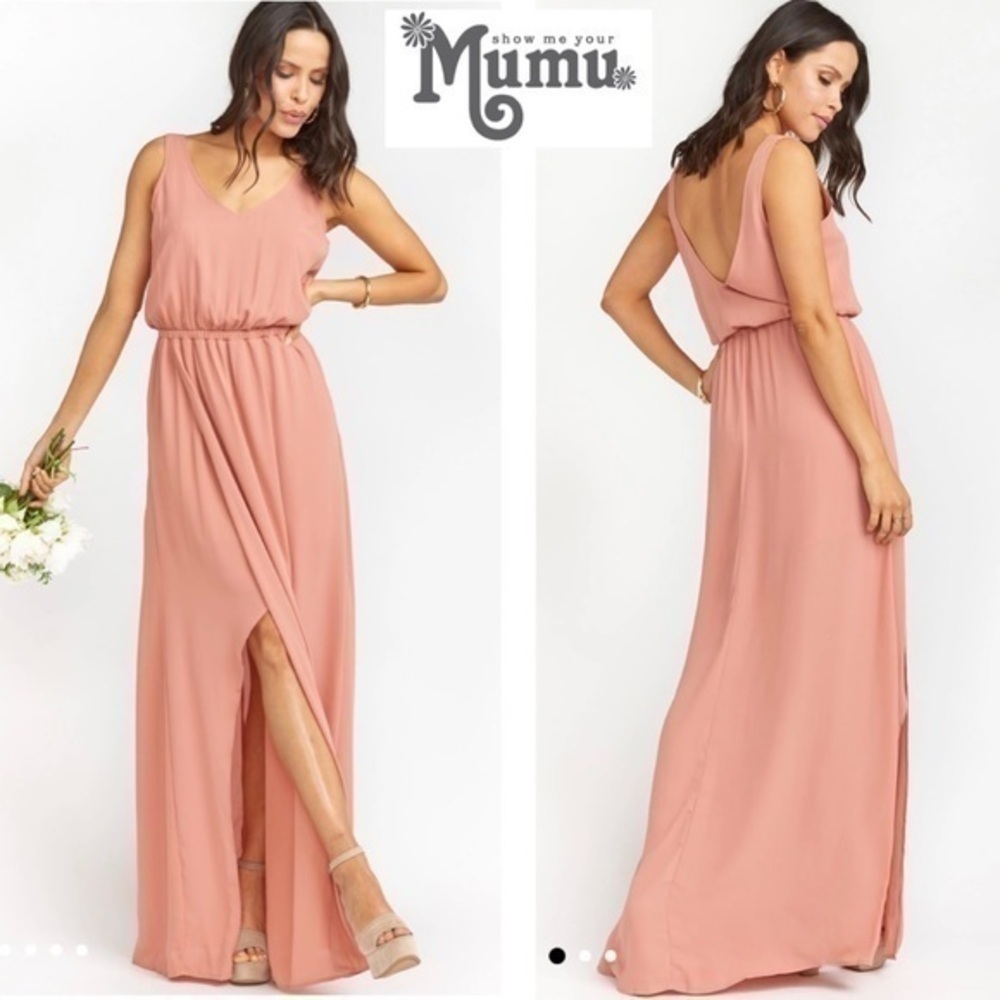 NWOT SMYMM Dark Pink Kendall Sleeveless Maxi Dress - Rustic Mauve Crisp